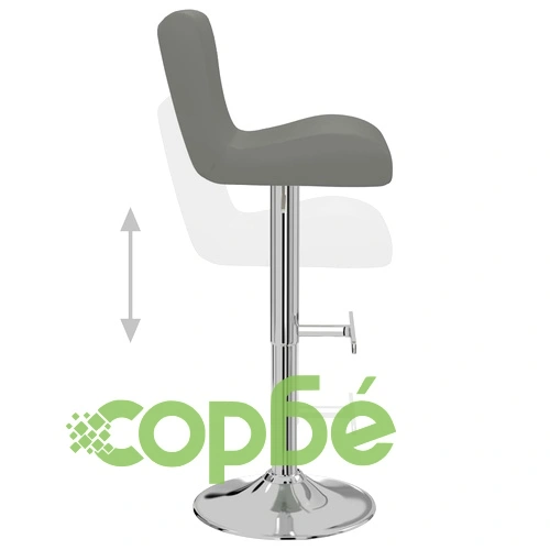 Бар табуретки, 2 бр, сиви, изкуствена кожа ➤ топ цена ➤ sorbe.bg