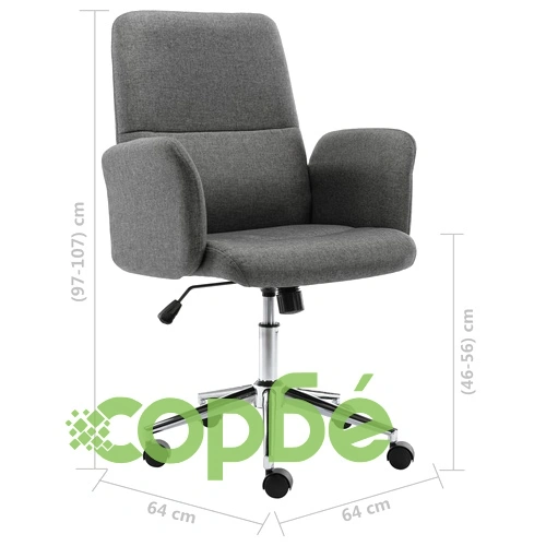 Офис стол, тъмносив, текстил ➤ топ цена ➤ sorbe.bg