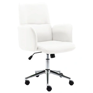 Офис стол, изкуствена кожа, бял