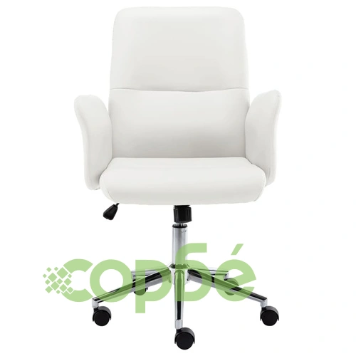 Офис стол, изкуствена кожа, бял ➤ топ цена ➤ sorbe.bg