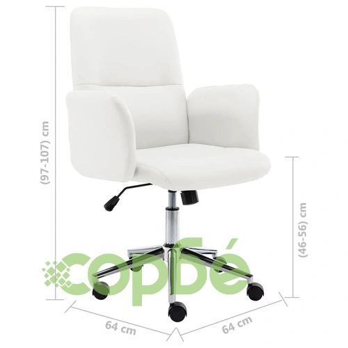 Офис стол, изкуствена кожа, бял ➤ топ цена ➤ sorbe.bg