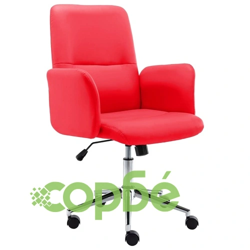 Офис стол, изкуствена кожа, червен ➤ топ цена ➤ sorbe.bg