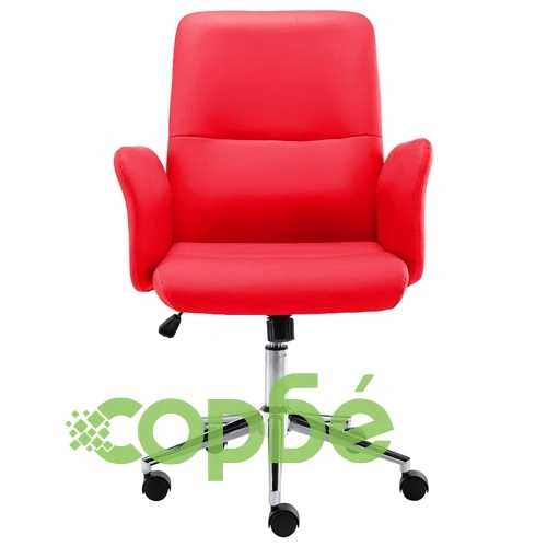 Офис стол, изкуствена кожа, червен ➤ топ цена ➤ sorbe.bg