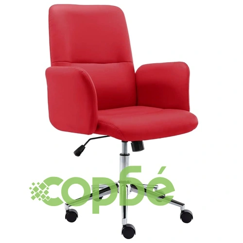 Офис стол, изкуствена кожа, виненочервен ➤ топ цена ➤ sorbe.bg