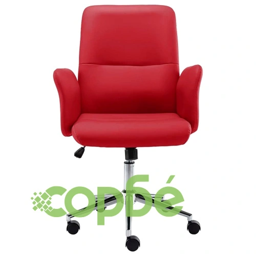 Офис стол, изкуствена кожа, виненочервен ➤ топ цена ➤ sorbe.bg