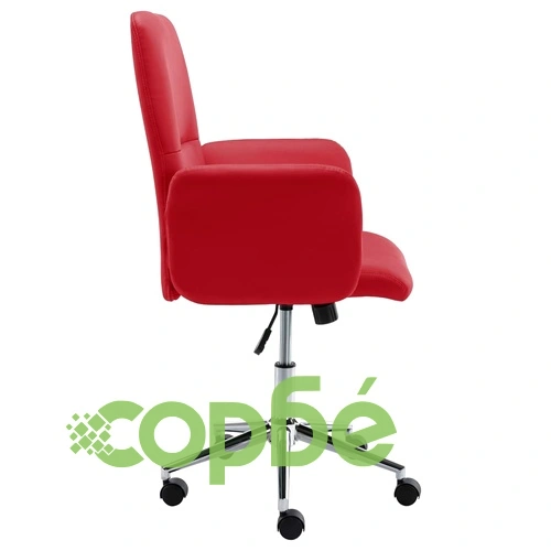 Офис стол, изкуствена кожа, виненочервен ➤ топ цена ➤ sorbe.bg