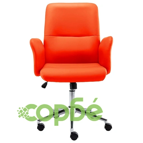 Офис стол, изкуствена кожа, оранжев ➤ топ цена ➤ sorbe.bg