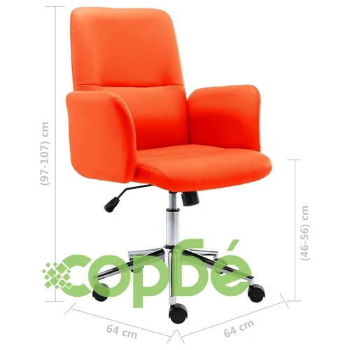 Офис стол, изкуствена кожа, оранжев ➤ топ цена ➤ sorbe.bg