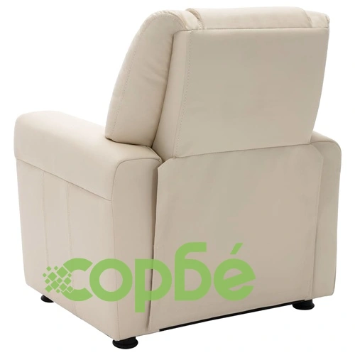 Детско наклоняемо кресло, изкуствена кожа, кремавобяло ➤ топ цена ➤ sorbe.bg