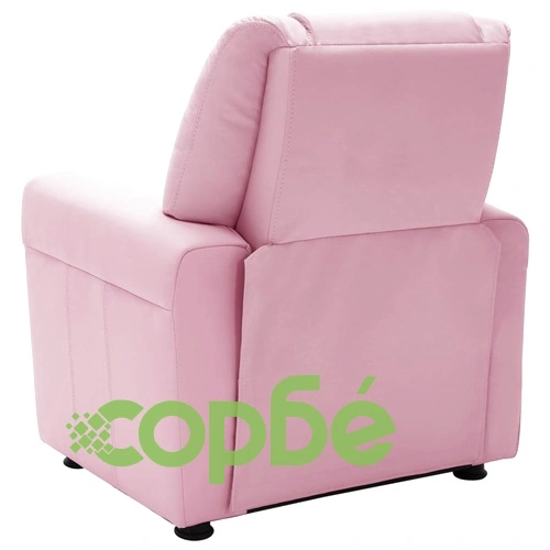 Детско наклоняемо кресло, изкуствена кожа, розово ➤ топ цена ➤ sorbe.bg