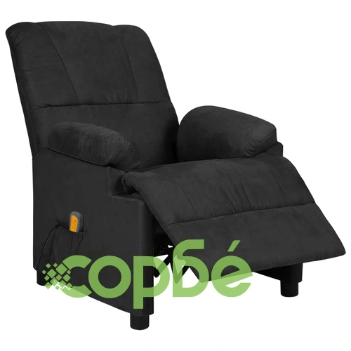 Масажен стол, черен, изкуствен велур  ➤ топ цена ➤ sorbe.bg