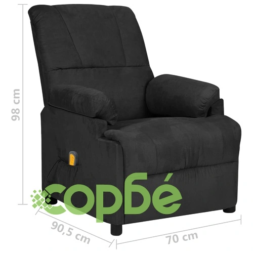 Масажен стол, черен, изкуствен велур  ➤ топ цена ➤ sorbe.bg