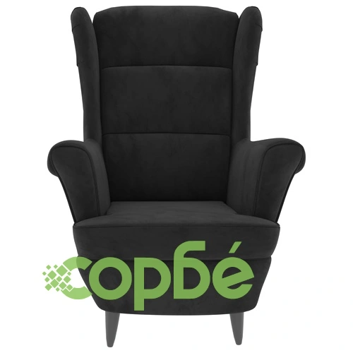 Фотьойл, черен, кадифе ➤ топ цена ➤ sorbe.bg