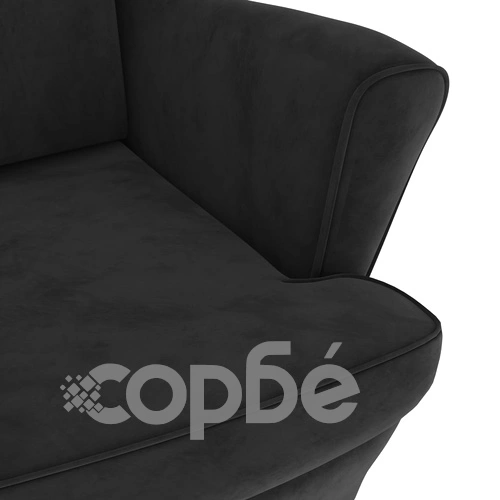 Фотьойл, черен, кадифе ➤ топ цена ➤ sorbe.bg