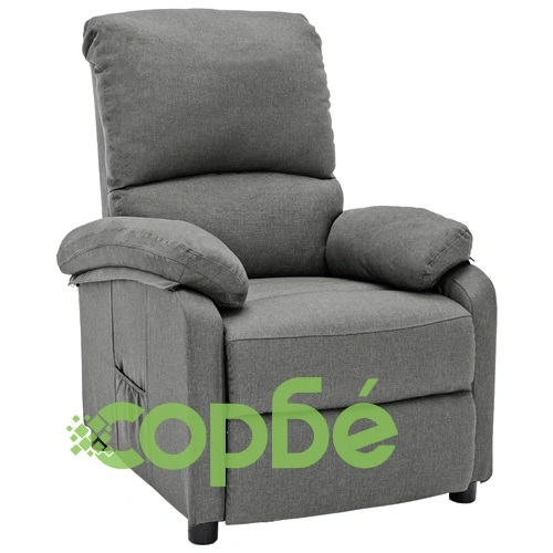 Реклайнер стол, светлосив, текстил ➤ топ цена ➤ sorbe.bg