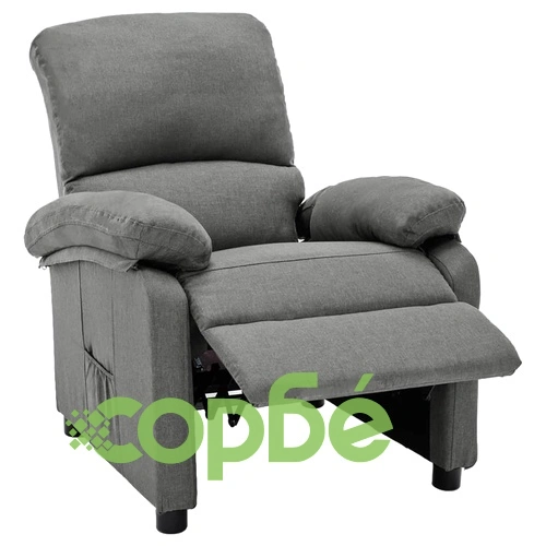 Реклайнер стол, светлосив, текстил ➤ топ цена ➤ sorbe.bg