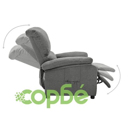 Реклайнер стол, светлосив, текстил ➤ топ цена ➤ sorbe.bg