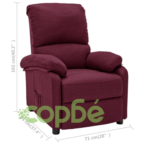 Стол реклайнер, лилав, текстил ➤ топ цена ➤ sorbe.bg