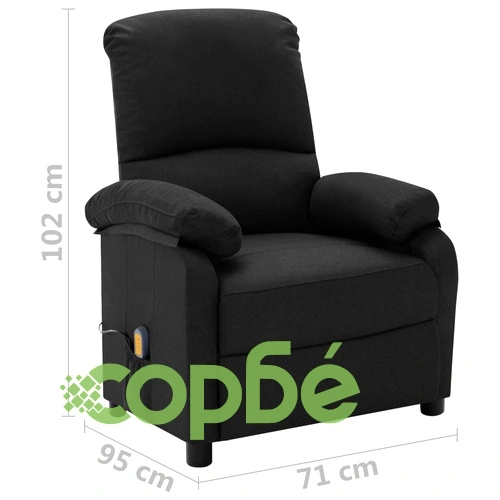 Масажен стол, черен, текстил ➤ топ цена ➤ sorbe.bg