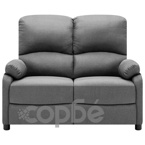 2-местно кресло реклайнер, светлосиво, текстил ➤ топ цена ➤ sorbe.bg