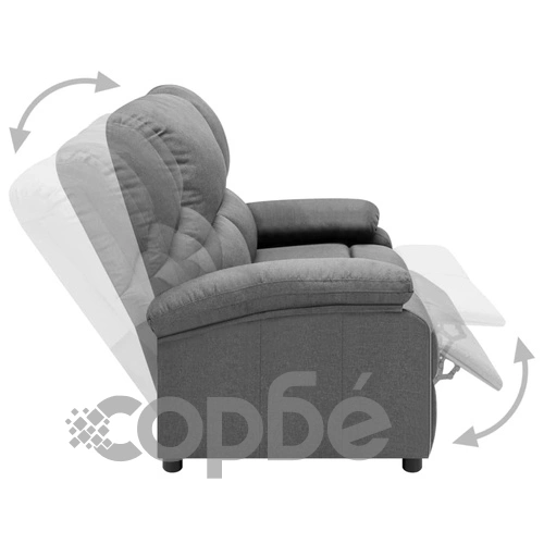 2-местно кресло реклайнер, светлосиво, текстил ➤ топ цена ➤ sorbe.bg