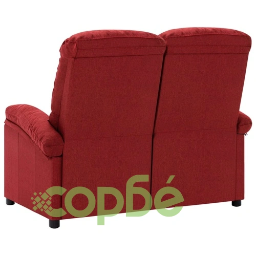 2-местно кресло реклайнер, виненочервено, текстил ➤ топ цена ➤ sorbe.bg