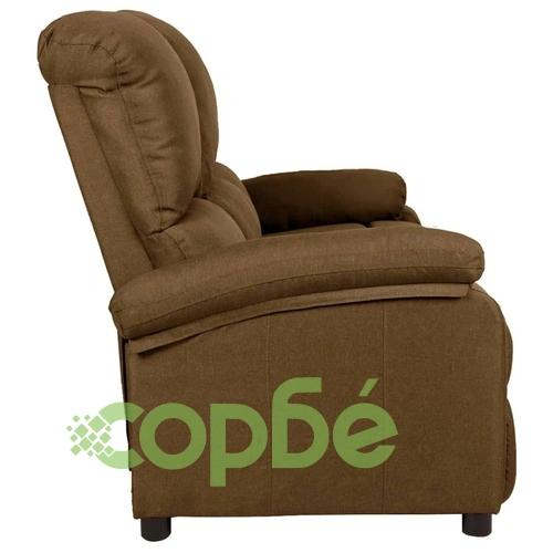 3-местно кресло реклайнер, кафяво, текстил ➤ топ цена ➤ sorbe.bg