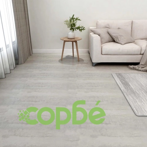 Самозалепващи подови дъски, 55 бр, PVC, 5,11 м², светлосиви ➤ топ цена ➤ sorbe.bg