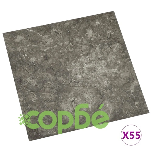 Самозалепващи подови дъски, 55 бр, PVC, 5,11 м², сиви ➤ топ цена ➤ sorbe.bg