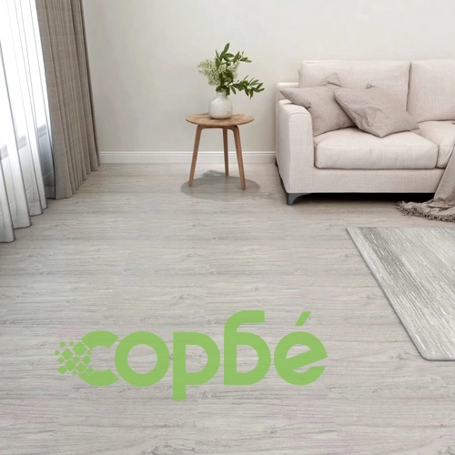 Самозалепващи подови дъски, 55 бр, PVC, 5,11 м², светлосиви ➤ топ цена ➤ sorbe.bg