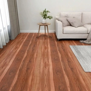 Самозалепващи подови дъски, 55 бр, PVC, 5,11 м², кафяви