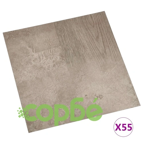 Самозалепващи подови дъски, 55 бр, PVC, 5,11 м², сиви ➤ топ цена ➤ sorbe.bg