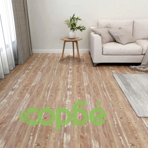 Самозалепващи подови дъски, 55 бр, PVC, 5,11 м², кафяви ➤ топ цена ➤ sorbe.bg