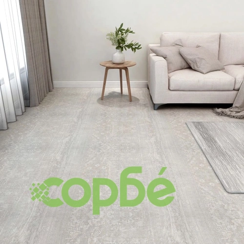 Самозалепващи подови дъски, 55 бр, PVC, 5,11 м², светлосиви ➤ топ цена ➤ sorbe.bg