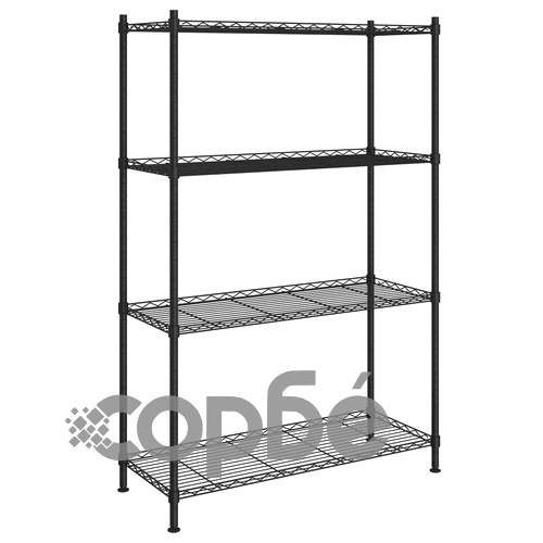 324622  4-Tier Storage Shelf 90x35x137 cm Black 200 kg ➤ топ цена ➤ sorbe.bg