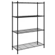 324622  4-Tier Storage Shelf 90x35x137 cm Black 200 kg