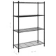 324622  4-Tier Storage Shelf 90x35x137 cm Black 200 kg
