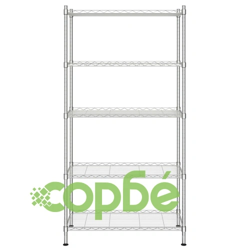 5-етажен стелаж за съхранение 90x35x180 см хром 250 кг ➤ топ цена ➤ sorbe.bg