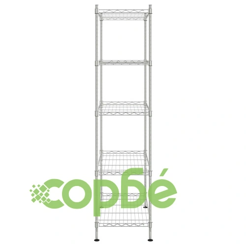 5-етажен стелаж за съхранение 90x35x180 см хром 250 кг ➤ топ цена ➤ sorbe.bg