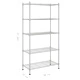 5-етажен стелаж за съхранение 90x35x180 см хром 250 кг