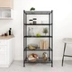 5-етажен стелаж за съхранение 90x35x180 см черен 250 кг