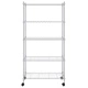 5-етажен стелаж за съхранение с колела 75x35x155 см хром 250 кг