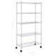 5-етажен стелаж за съхранение с колела 75x35x155 см хром 250 кг
