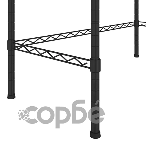Стелаж за съхранение над пералня, 2 рафта, черен, 75x35x150 см ➤ топ цена ➤ sorbe.bg