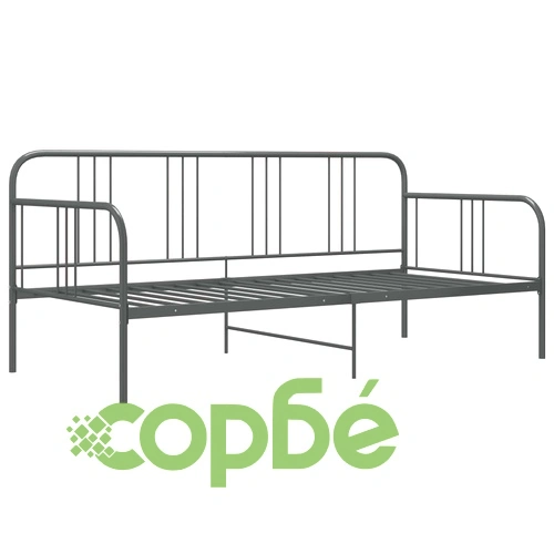 324751  Sofa Bed Frame Grey Metal 90x200 cm ➤ топ цена ➤ sorbe.bg