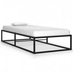 Рамка за легло, черна, метал, 90x200 см