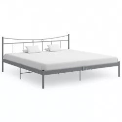 Рамка за легло, сива, метал, 200x200 cм 