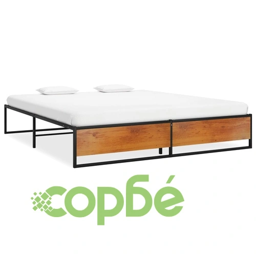 Рамка за легло, черна, метал, 160x200 см ➤ топ цена ➤ sorbe.bg