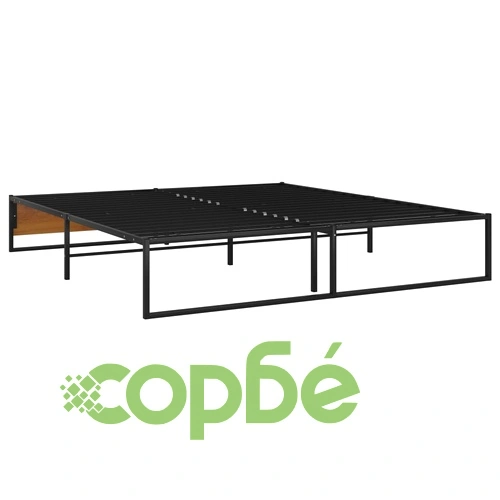 Рамка за легло, черна, метал, 160x200 см ➤ топ цена ➤ sorbe.bg