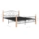 Рамка за легло с табла без матрак, черна, 140x200 см, метал